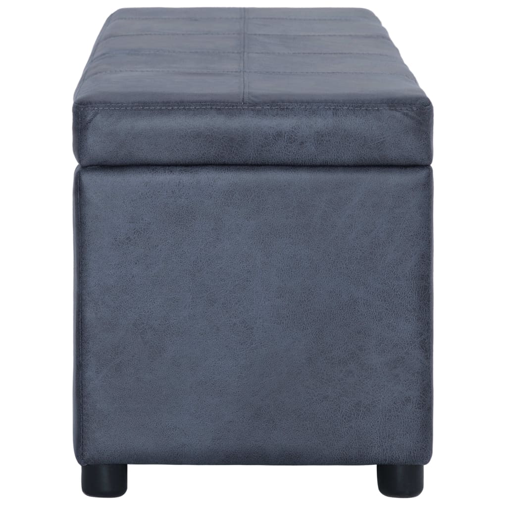 Bankje met opbergvak 116 cm kunstsuède grijs is nu te koop bij PeponiXL, paradijselijk wonen!