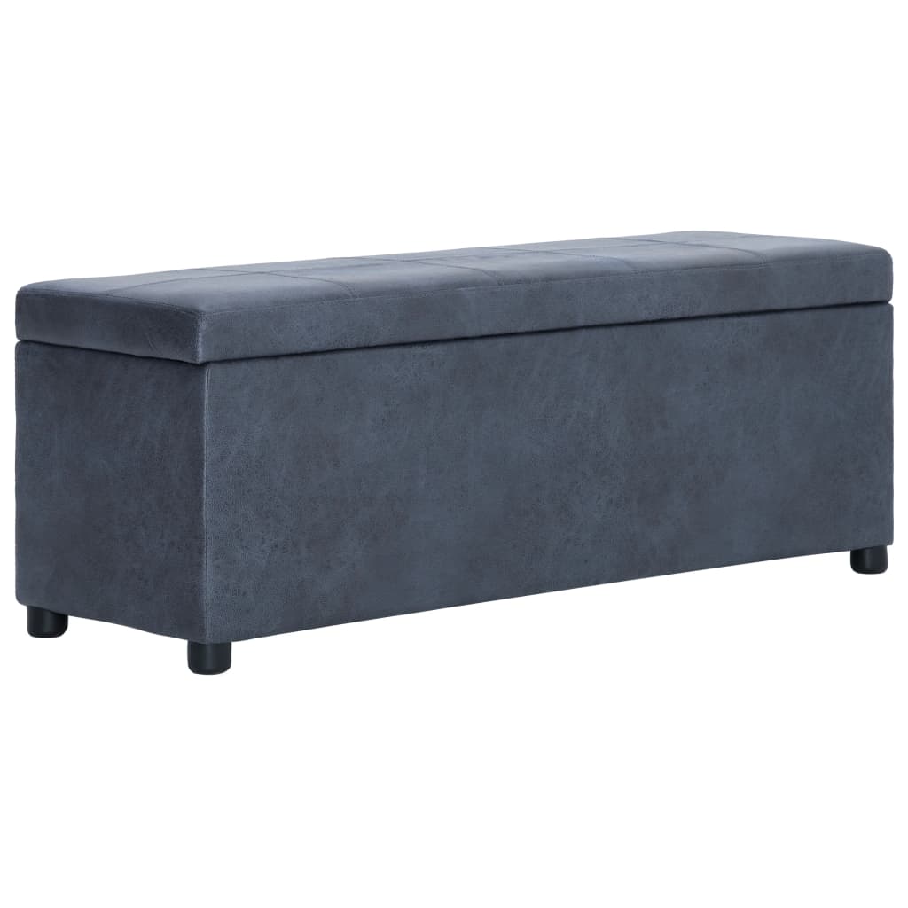 Bankje met opbergvak 116 cm kunstsuède grijs is nu te koop bij PeponiXL, paradijselijk wonen!