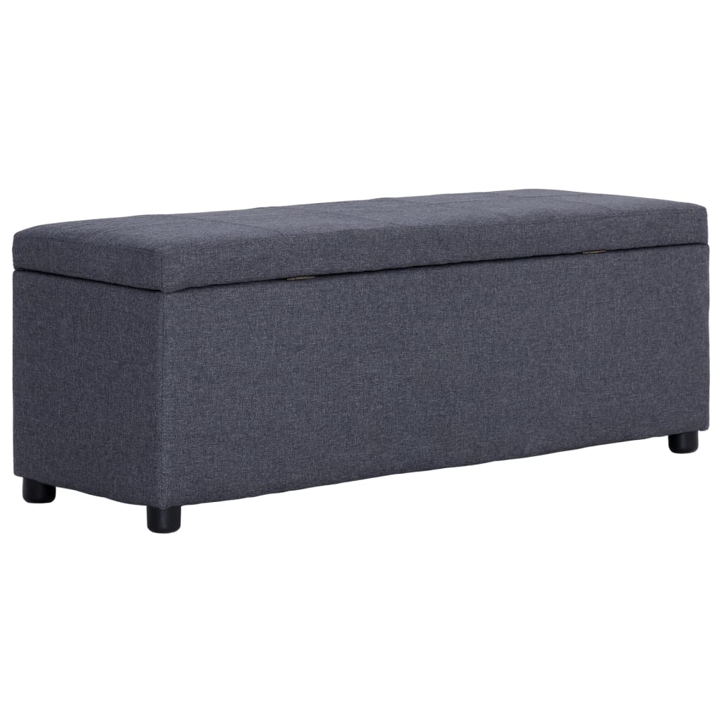 Bankje met opbergvak 116 cm polyester donkergrijs is nu te koop bij PeponiXL, paradijselijk wonen!