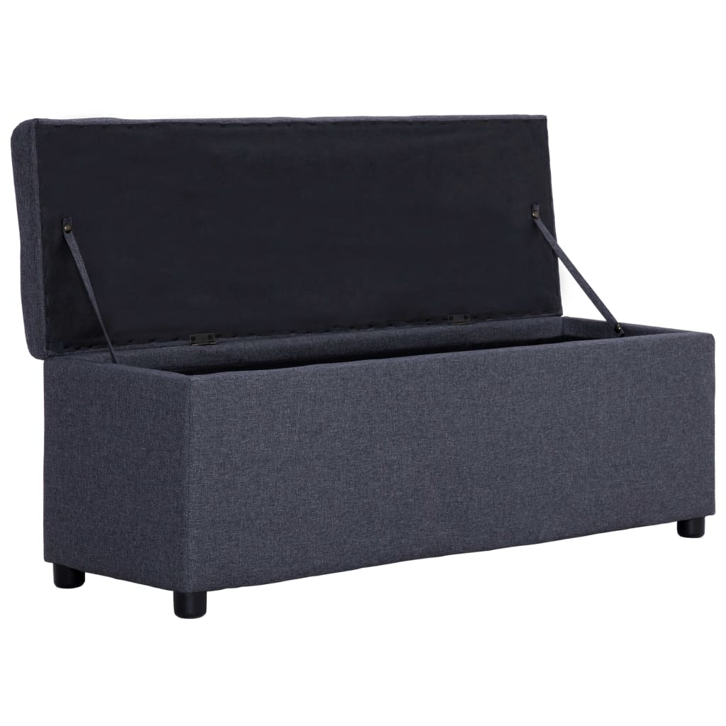 Bankje met opbergvak 116 cm polyester donkergrijs is nu te koop bij PeponiXL, paradijselijk wonen!