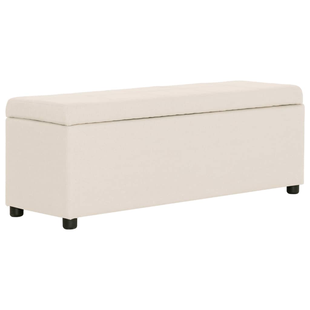 Bankje met opbergvak 116 cm polyester crème is nu te koop bij PeponiXL, paradijselijk wonen!
