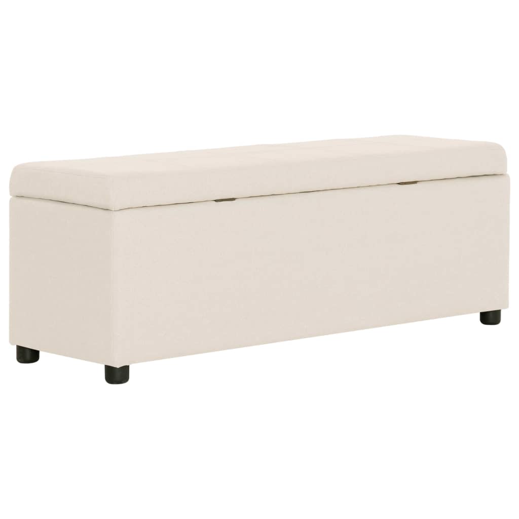 Bankje met opbergvak 116 cm polyester crème is nu te koop bij PeponiXL, paradijselijk wonen!
