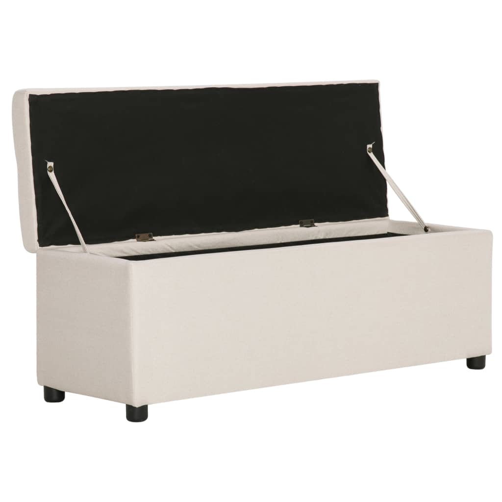 Bankje met opbergvak 116 cm polyester crème is nu te koop bij PeponiXL, paradijselijk wonen!