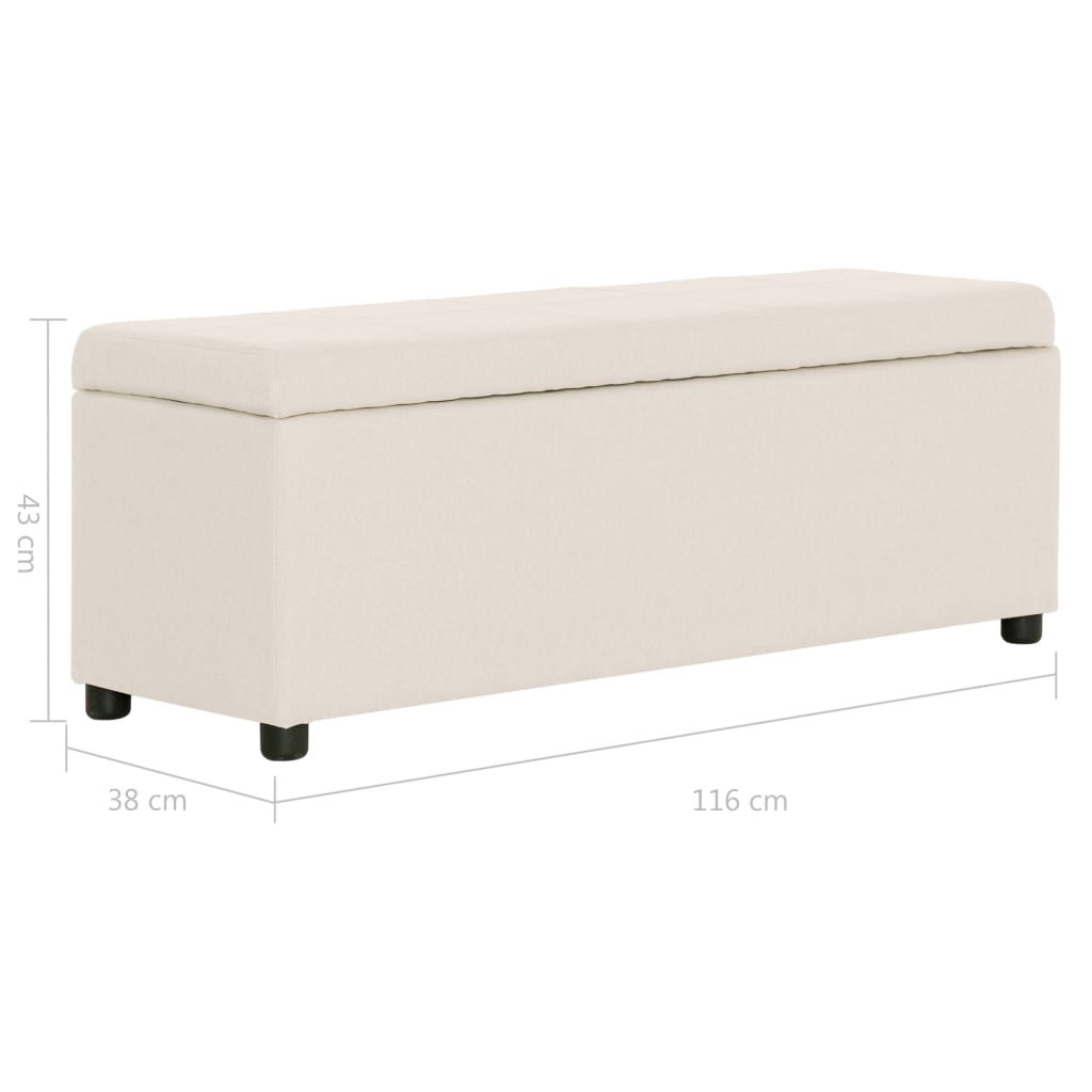 Bankje met opbergvak 116 cm polyester crème is nu te koop bij PeponiXL, paradijselijk wonen!