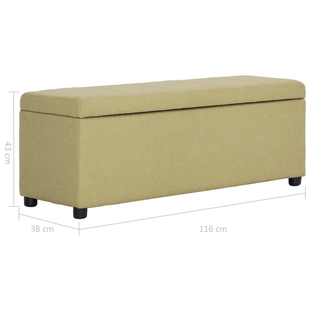 Bankje met opbergvak 116 cm polyester groen is nu te koop bij PeponiXL, paradijselijk wonen!