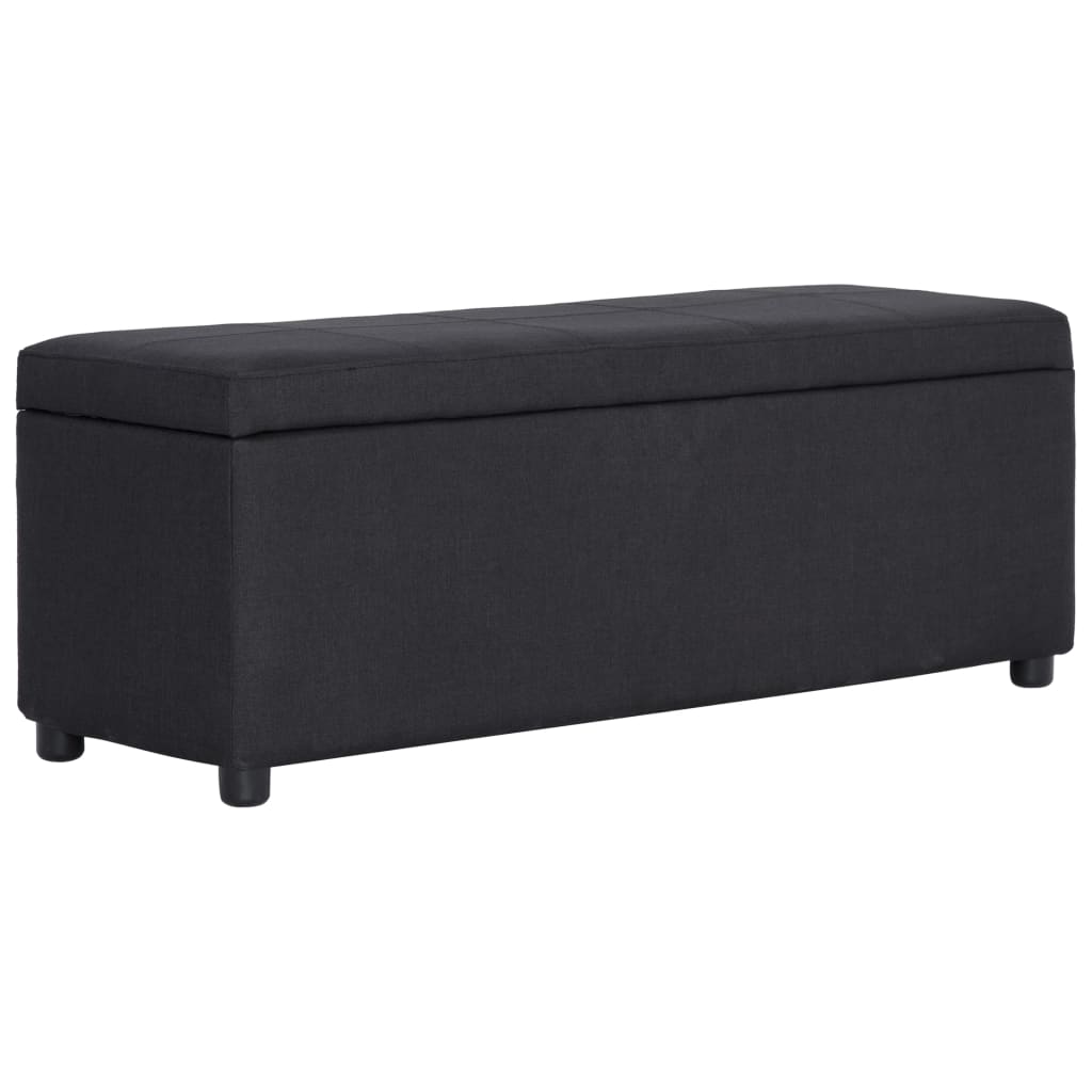 Bankje met opbergvak 116 cm polyester zwart is nu te koop bij PeponiXL, paradijselijk wonen!