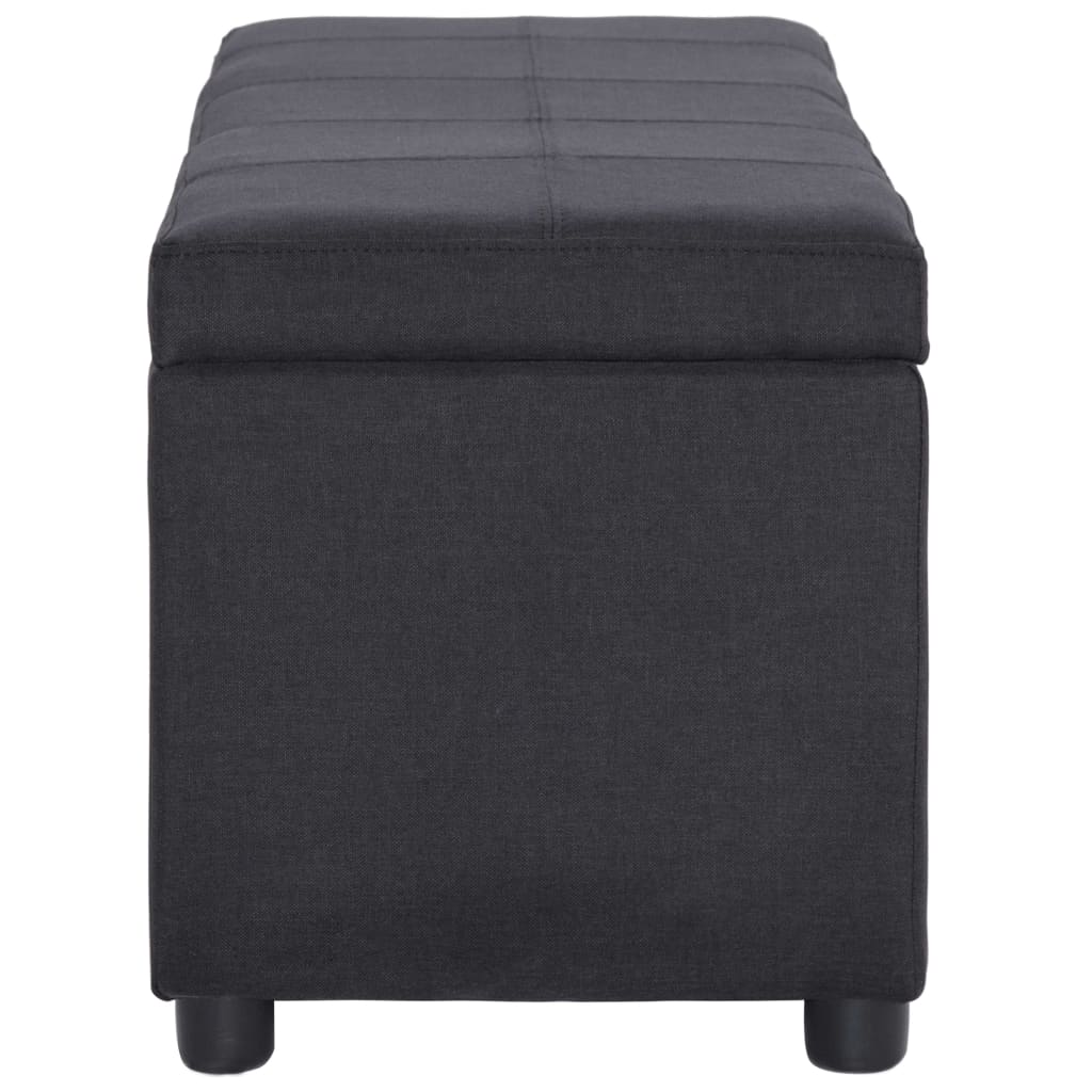Bankje met opbergvak 116 cm polyester zwart is nu te koop bij PeponiXL, paradijselijk wonen!