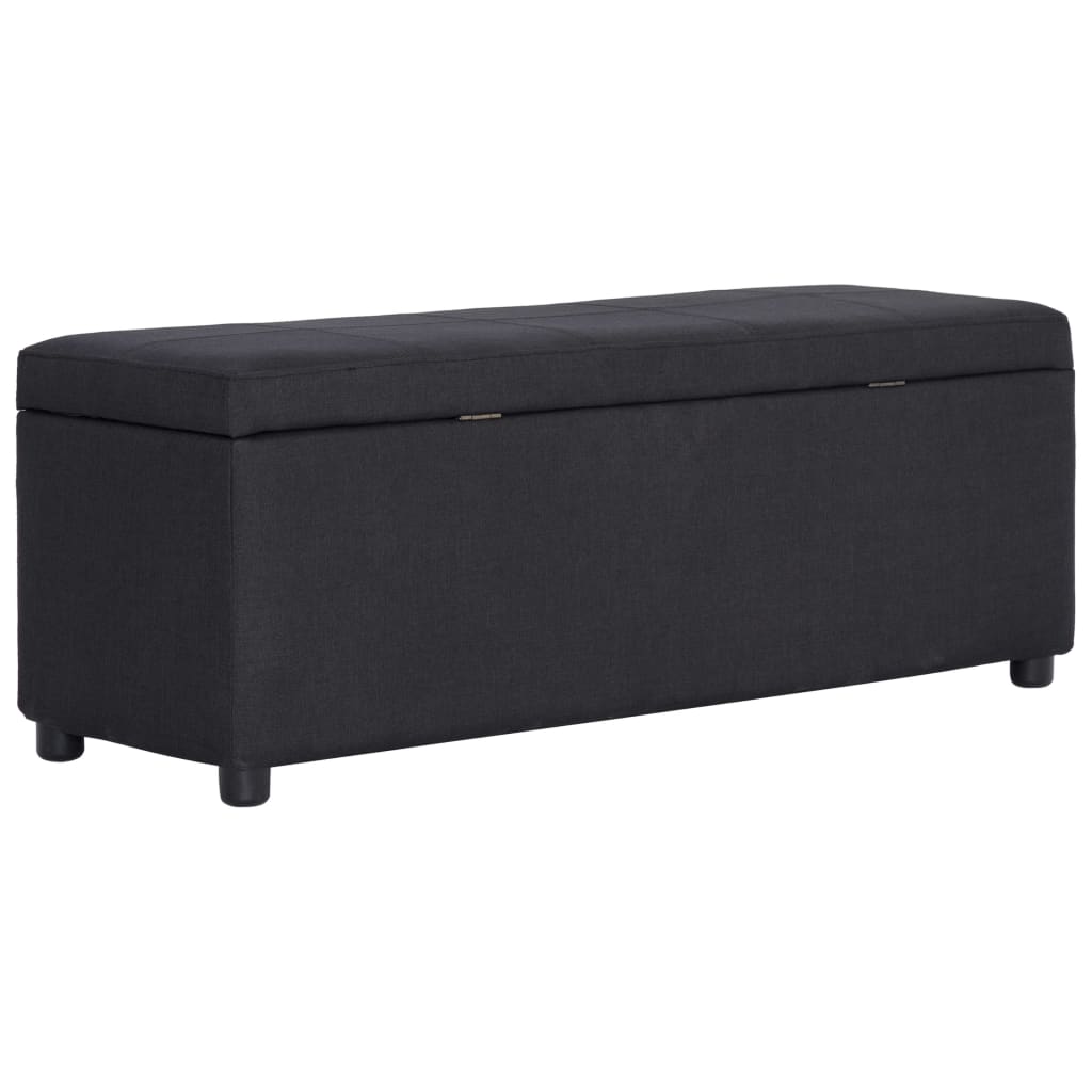 Bankje met opbergvak 116 cm polyester zwart is nu te koop bij PeponiXL, paradijselijk wonen!
