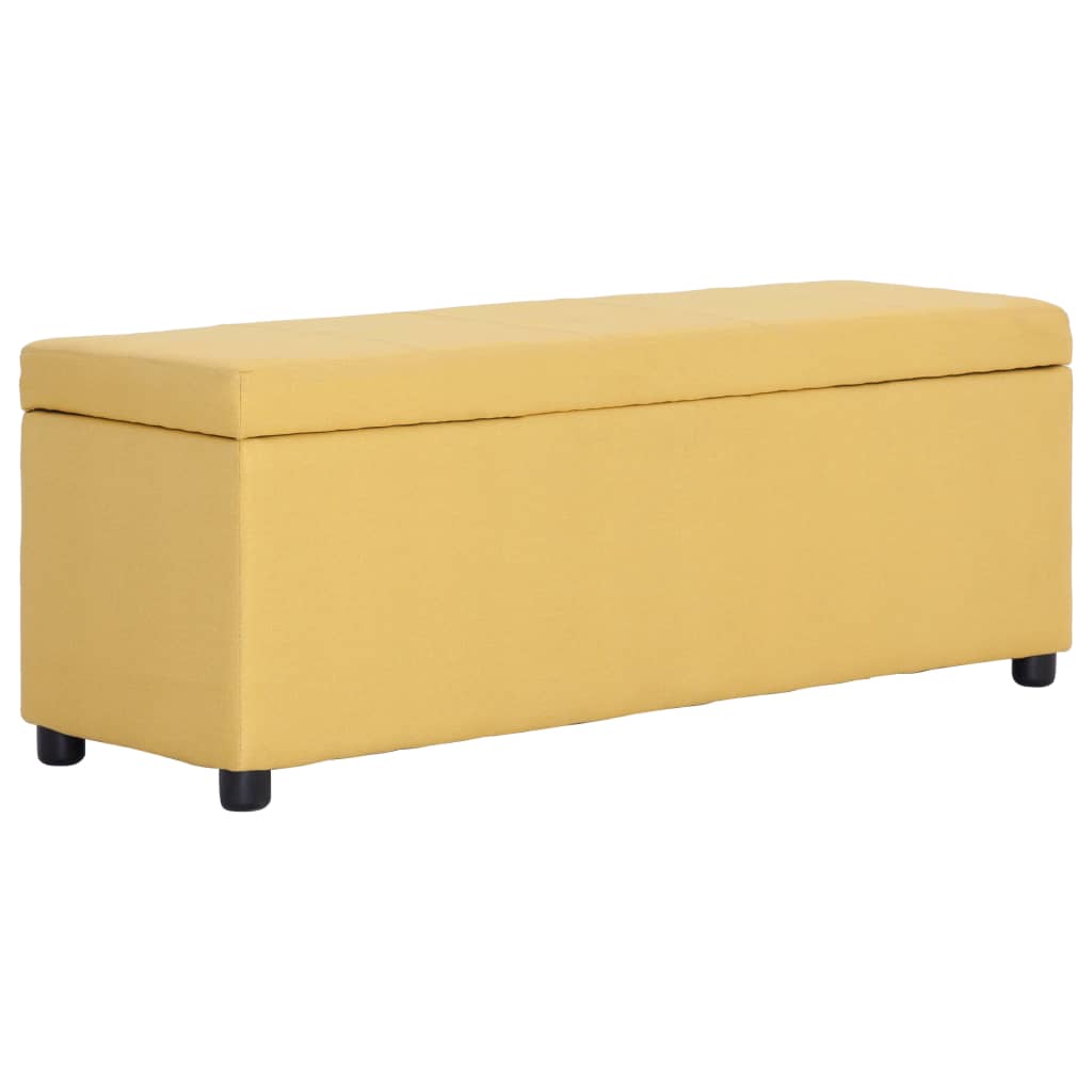 Bankje met opbergvak 116 cm polyester geel is nu te koop bij PeponiXL, paradijselijk wonen!