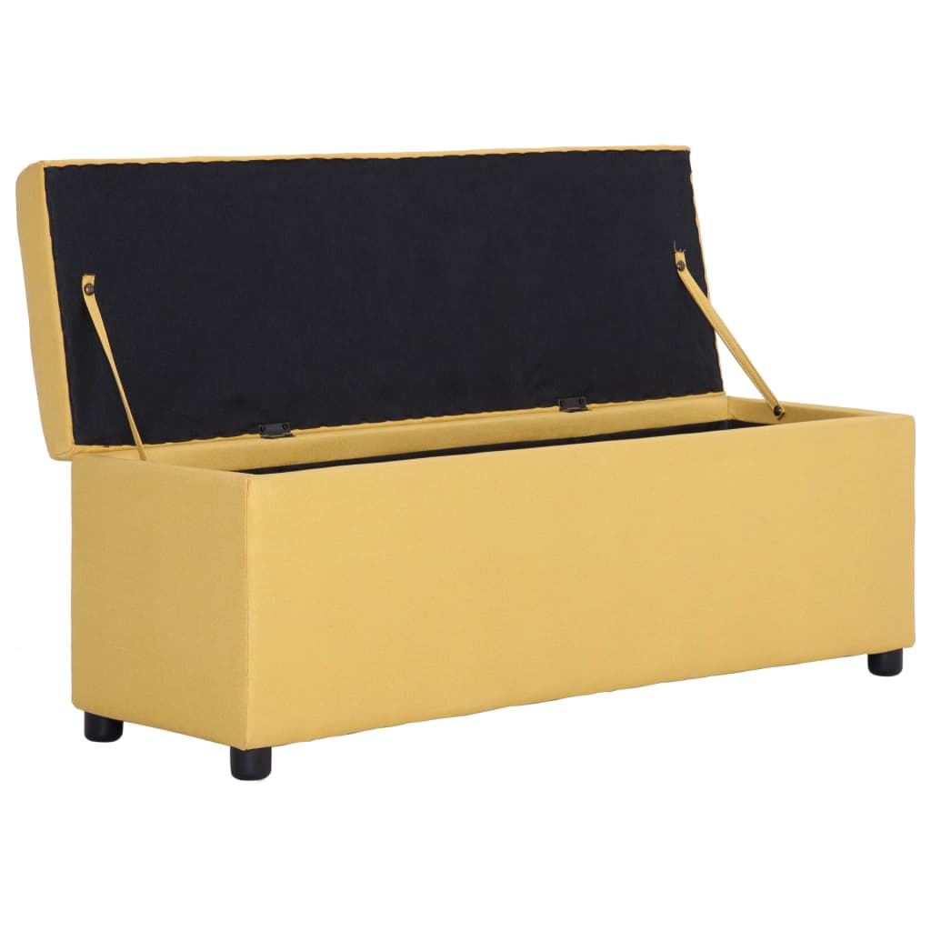 Bankje met opbergvak 116 cm polyester geel is nu te koop bij PeponiXL, paradijselijk wonen!
