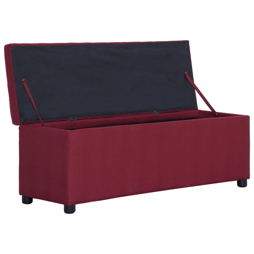Bankje met opbergvak 116 cm polyester wijnrood is nu te koop bij PeponiXL, paradijselijk wonen!