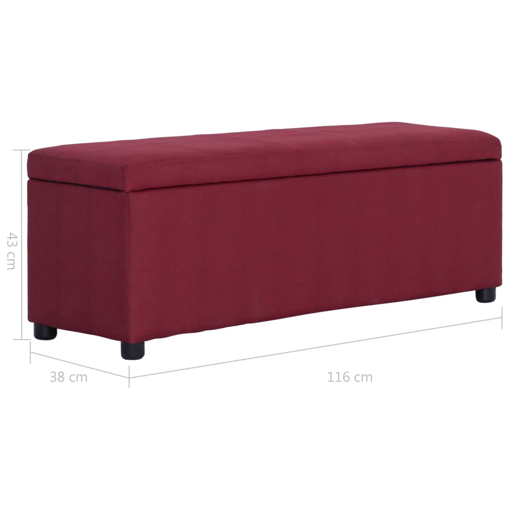 Bankje met opbergvak 116 cm polyester wijnrood is nu te koop bij PeponiXL, paradijselijk wonen!