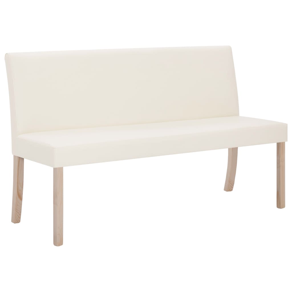 Bankje 139,5 cm kunstleer crème is nu te koop bij PeponiXL, paradijselijk wonen!