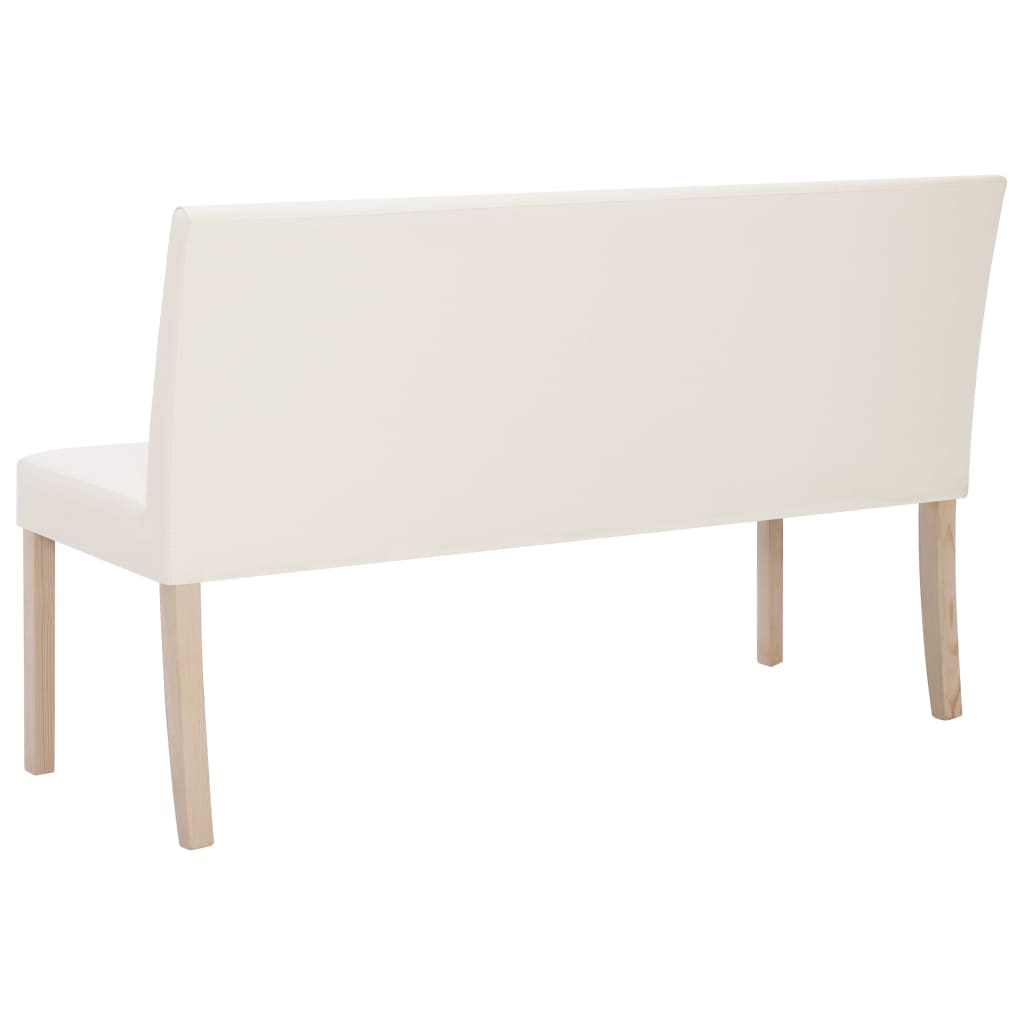 Bankje 139,5 cm kunstleer crème is nu te koop bij PeponiXL, paradijselijk wonen!