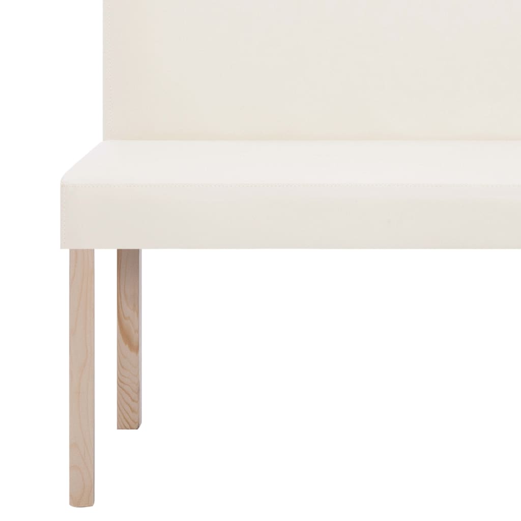 Bankje 139,5 cm kunstleer crème is nu te koop bij PeponiXL, paradijselijk wonen!