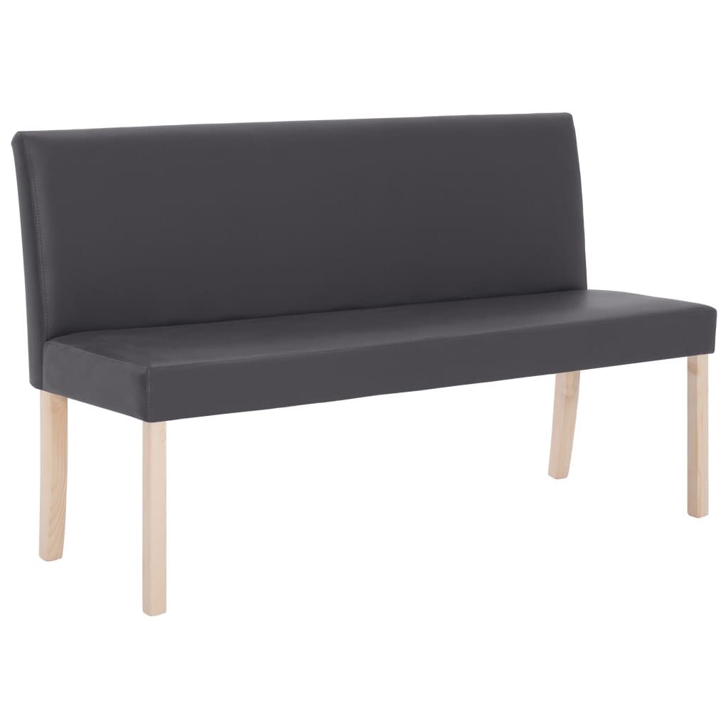 Bankje 139,5 cm kunstleer grijs is nu te koop bij PeponiXL, paradijselijk wonen!