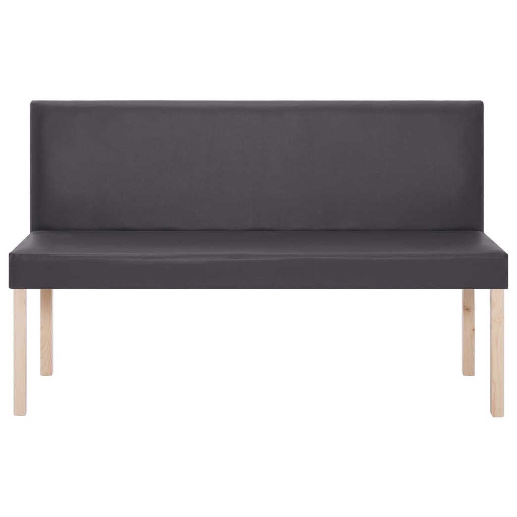 Bankje 139,5 cm kunstleer grijs is nu te koop bij PeponiXL, paradijselijk wonen!