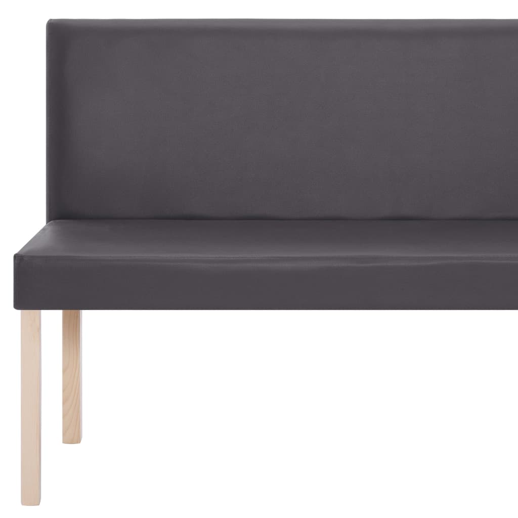 Bankje 139,5 cm kunstleer grijs is nu te koop bij PeponiXL, paradijselijk wonen!
