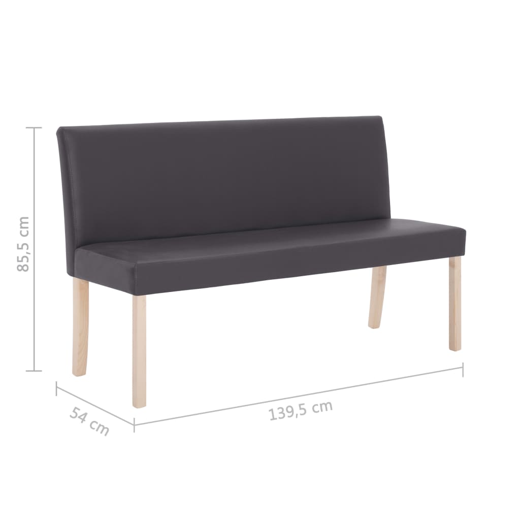 Bankje 139,5 cm kunstleer grijs is nu te koop bij PeponiXL, paradijselijk wonen!