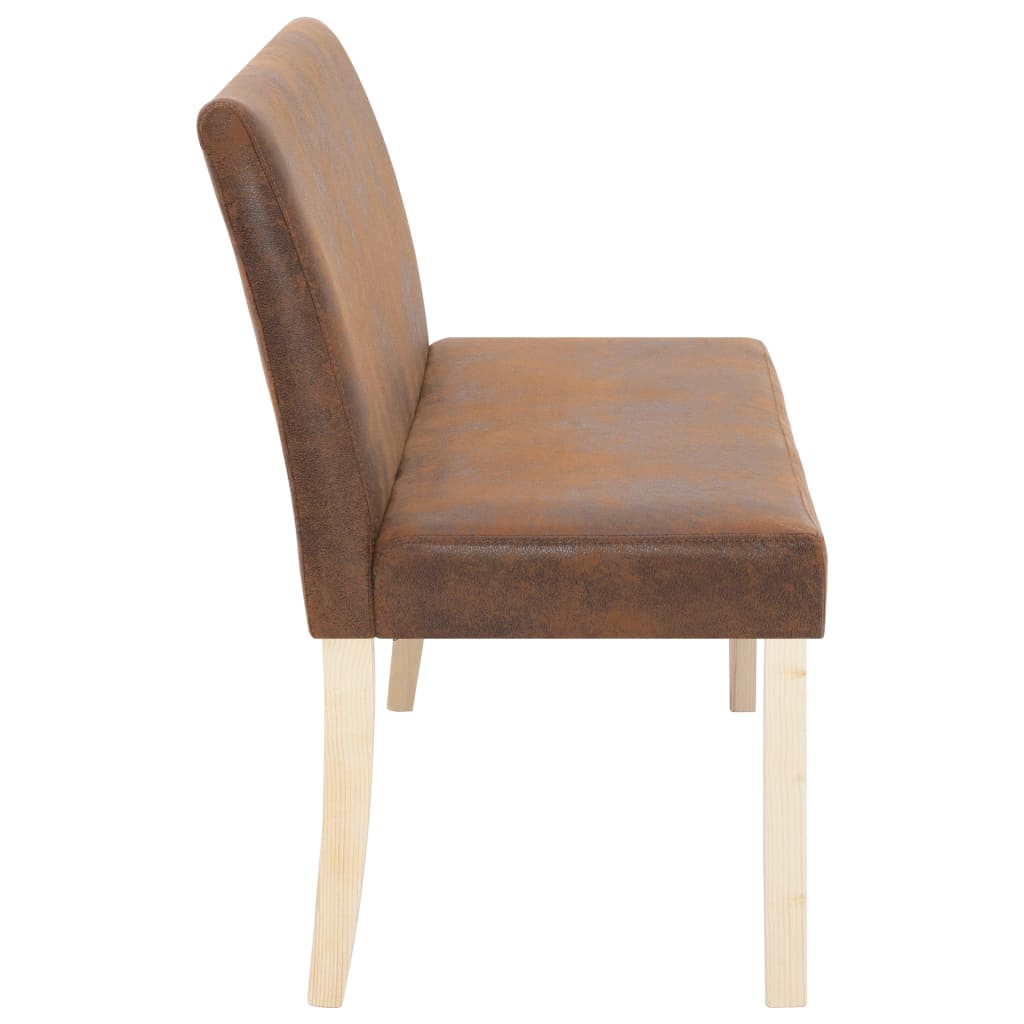 Bankje 139,5 cm kunstsuède bruin is nu te koop bij PeponiXL, paradijselijk wonen!