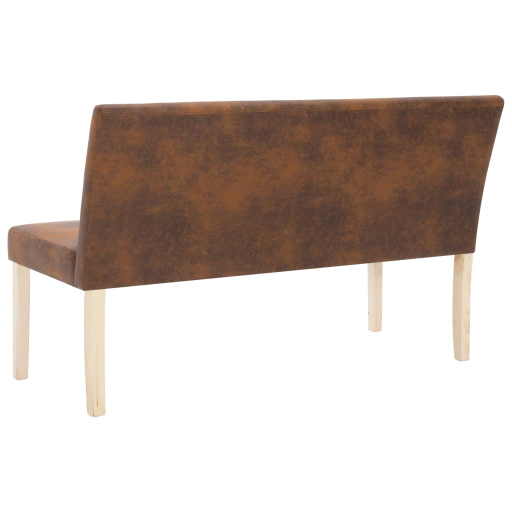 Bankje 139,5 cm kunstsuède bruin is nu te koop bij PeponiXL, paradijselijk wonen!