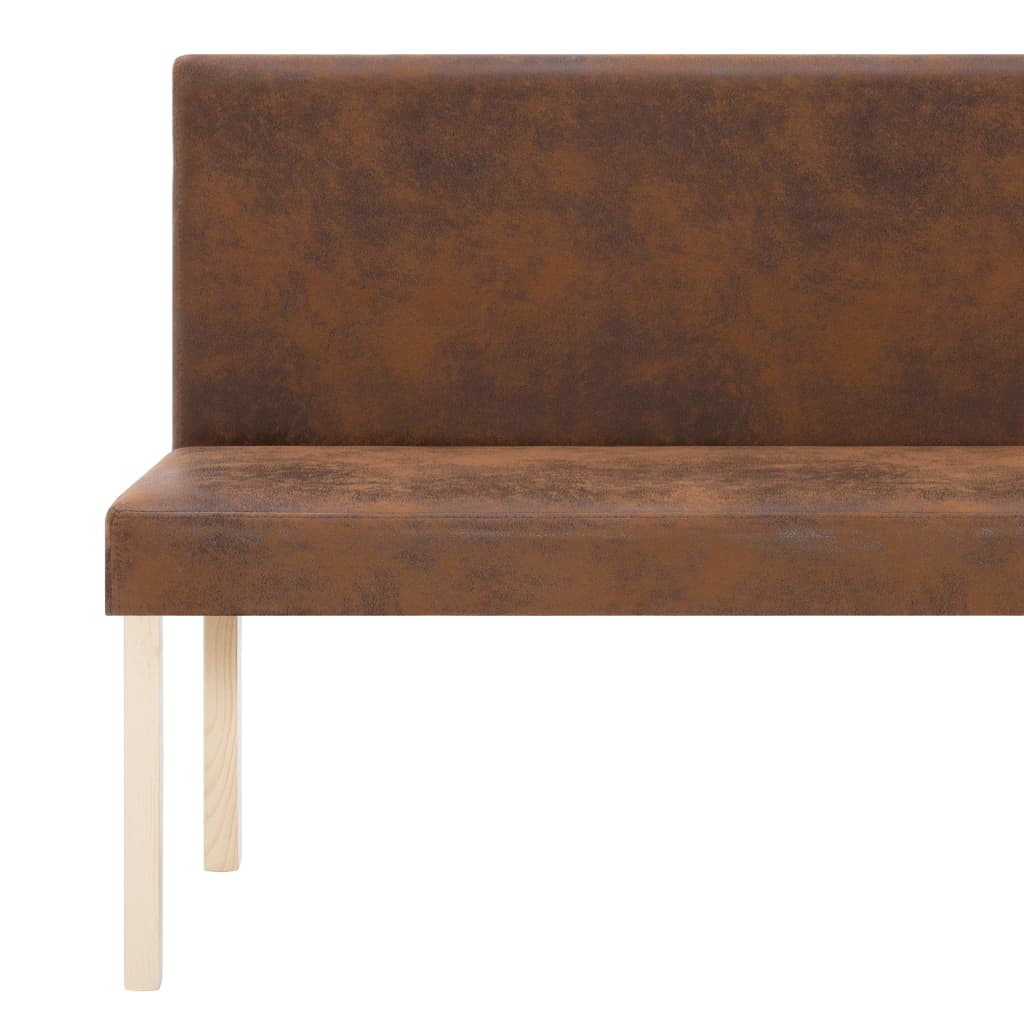 Bankje 139,5 cm kunstsuède bruin is nu te koop bij PeponiXL, paradijselijk wonen!