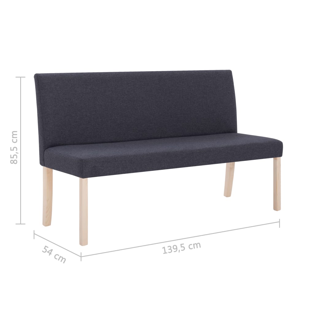 Bankje 139,5 cm polyester donkergrijs is nu te koop bij PeponiXL, paradijselijk wonen!