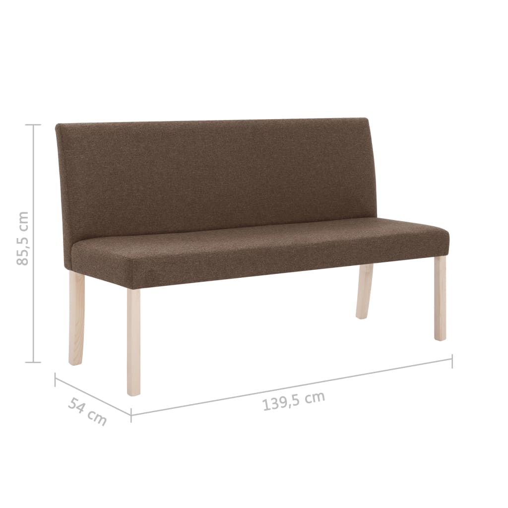 Bankje 139,5 cm polyester bruin is nu te koop bij PeponiXL, paradijselijk wonen!