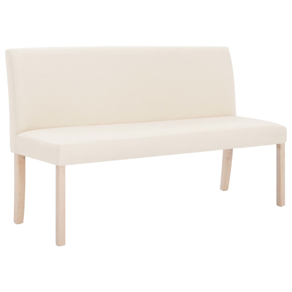 Bankje 139,5 cm polyester crème is nu te koop bij PeponiXL, paradijselijk wonen!