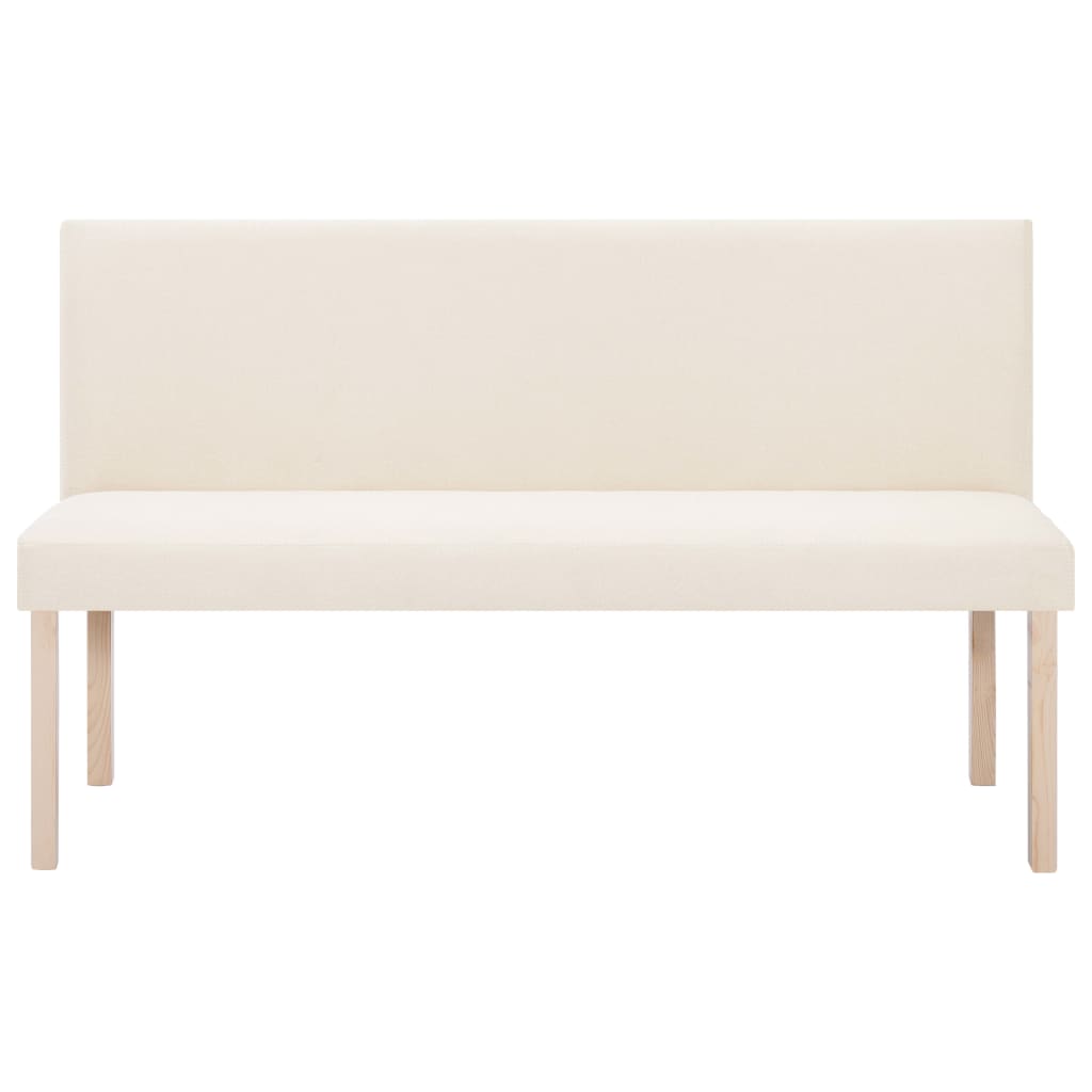 Bankje 139,5 cm polyester crème is nu te koop bij PeponiXL, paradijselijk wonen!