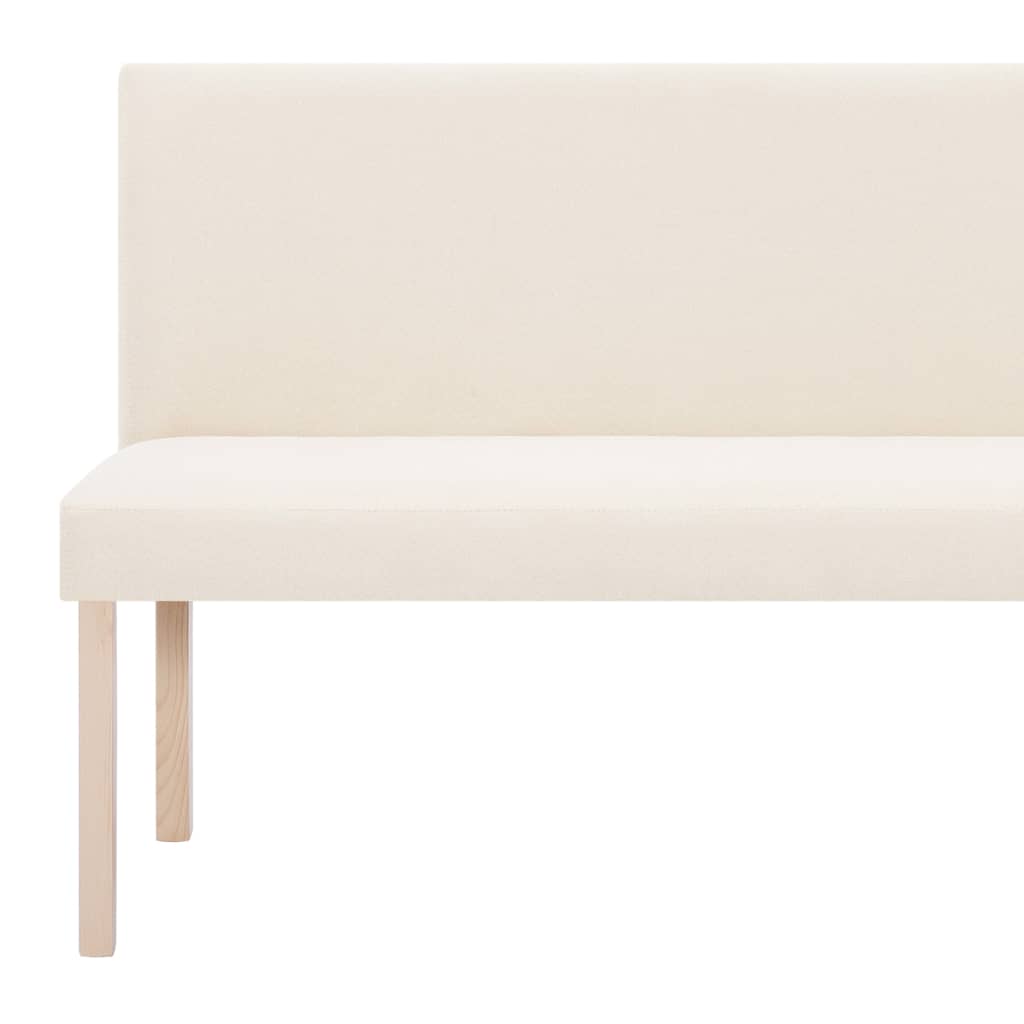 Bankje 139,5 cm polyester crème is nu te koop bij PeponiXL, paradijselijk wonen!