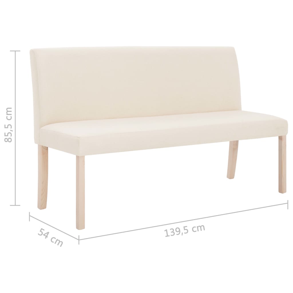 Bankje 139,5 cm polyester crème is nu te koop bij PeponiXL, paradijselijk wonen!