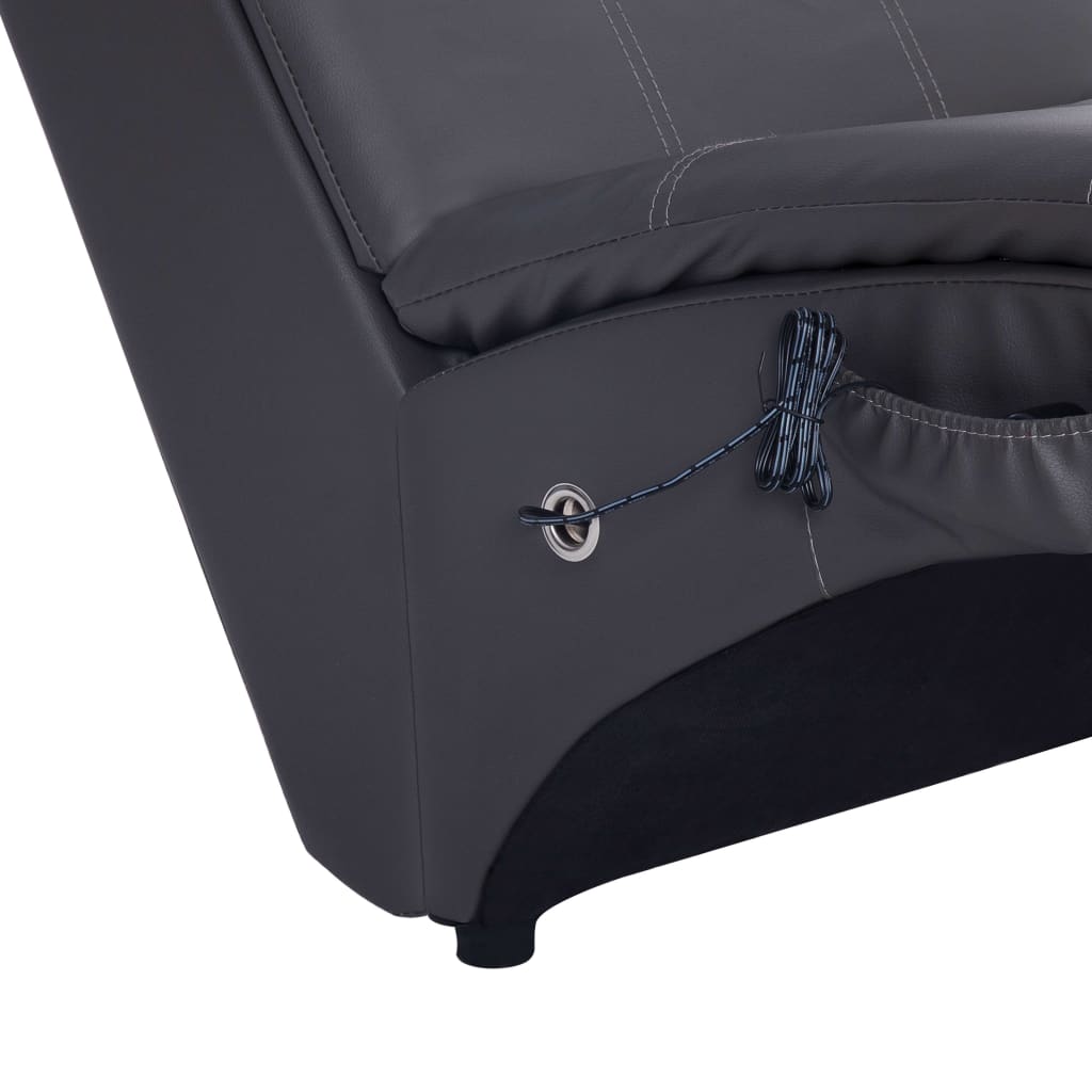 Massage chaise longue met kussen kunstleer grijs is nu te koop bij PeponiXL, paradijselijk wonen!