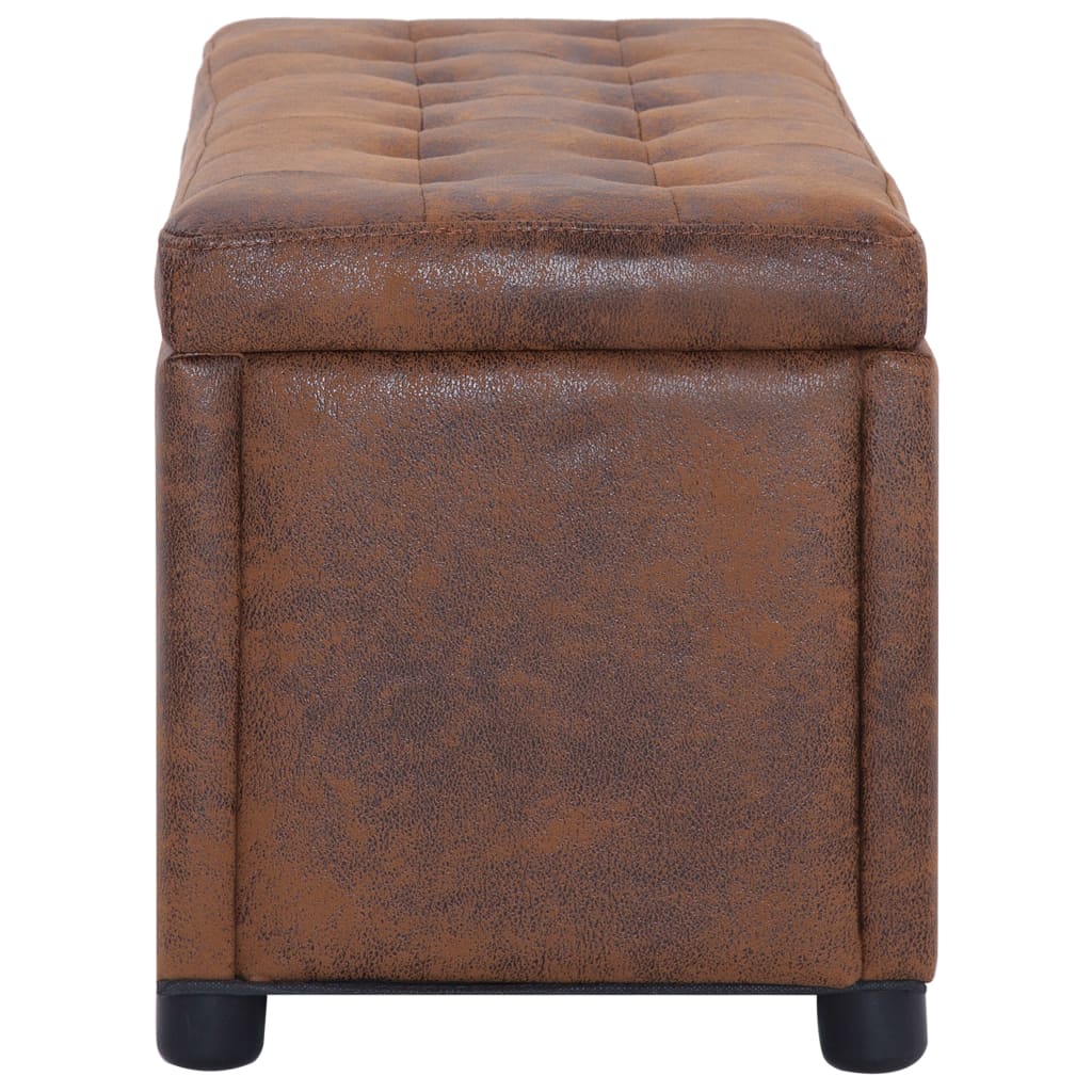 Opberghocker 87,5 cm kunstsuède bruin is nu te koop bij PeponiXL, paradijselijk wonen!