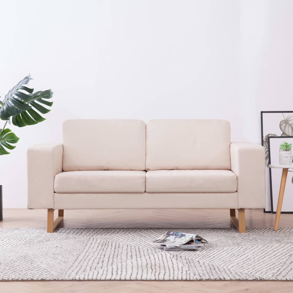 Tweezitsbank stof crème is nu te koop bij PeponiXL, paradijselijk wonen!