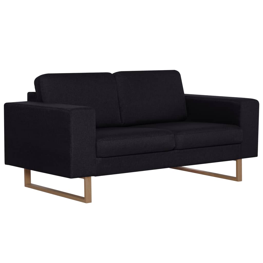 Tweezitsbank stof zwart is nu te koop bij PeponiXL, paradijselijk wonen!
