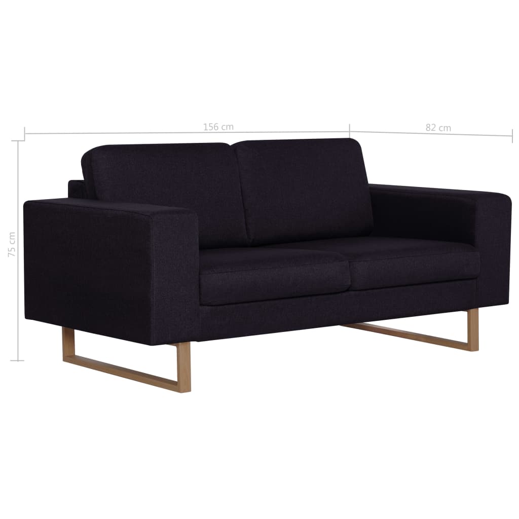 Tweezitsbank stof zwart is nu te koop bij PeponiXL, paradijselijk wonen!