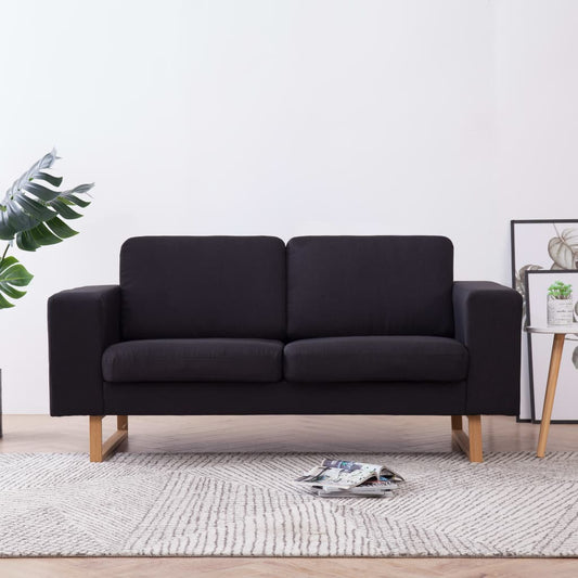 Tweezitsbank stof zwart is nu te koop bij PeponiXL, paradijselijk wonen!