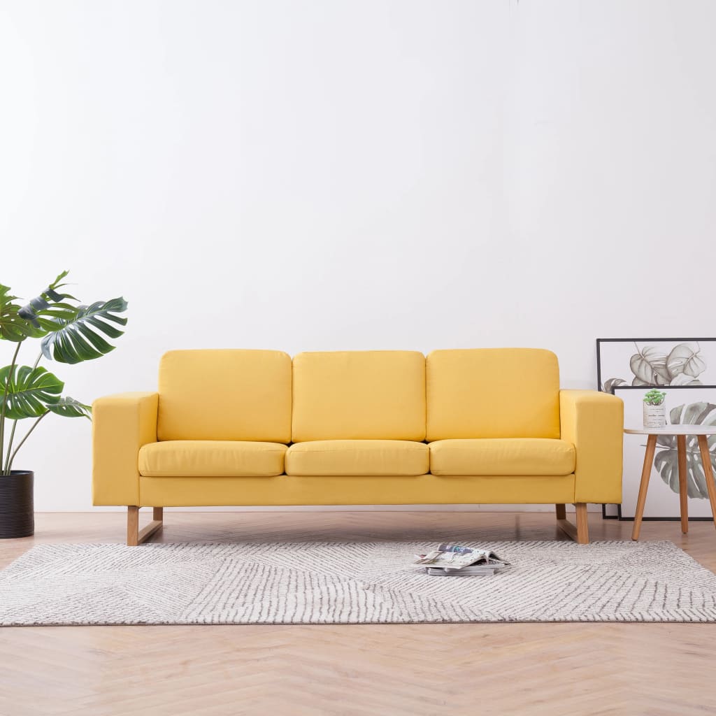 Driezitsbank stof geel is nu te koop bij PeponiXL, paradijselijk wonen!