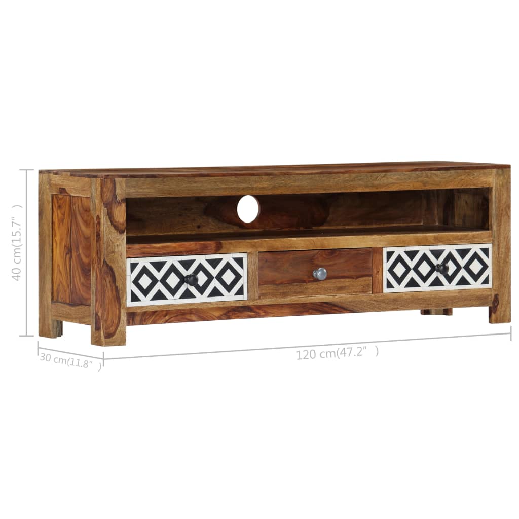 Tv-meubel 120x30x40 cm massief acaciahout is nu te koop bij PeponiXL, paradijselijk wonen!