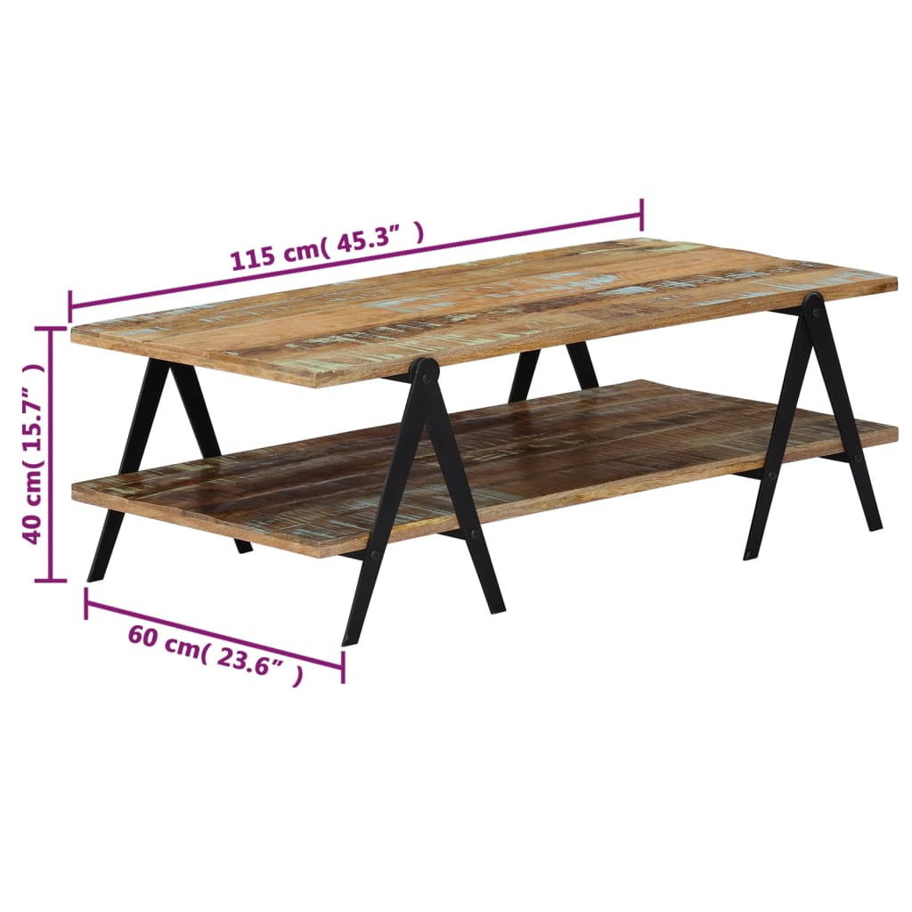 Salontafel 115x60x40 cm massief gerecycled hout is nu te koop bij PeponiXL, paradijselijk wonen!