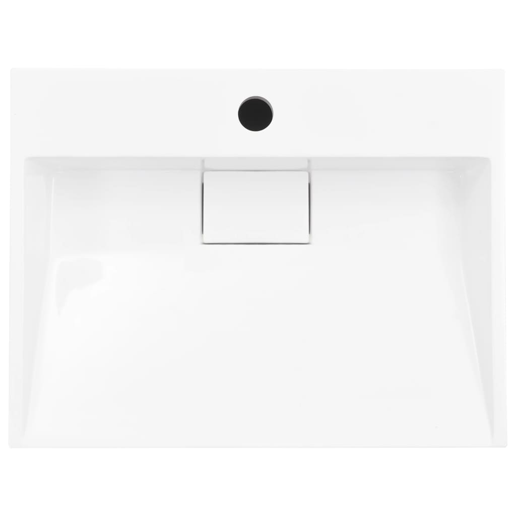 Wastafel 50x38x13 cm mineraal gegoten/marmer gegoten wit is nu te koop bij PeponiXL, paradijselijk wonen!
