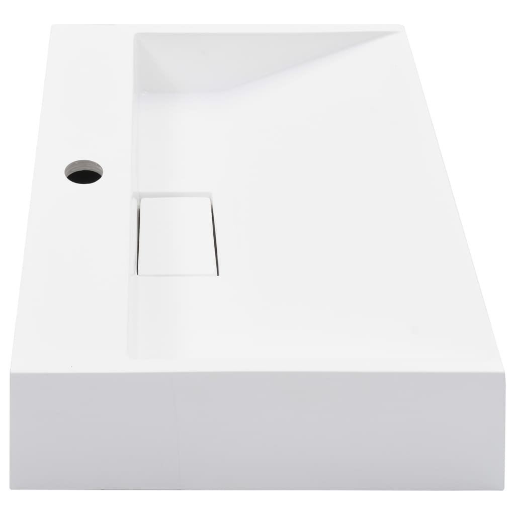 Wastafel 50x38x13 cm mineraal gegoten/marmer gegoten wit is nu te koop bij PeponiXL, paradijselijk wonen!