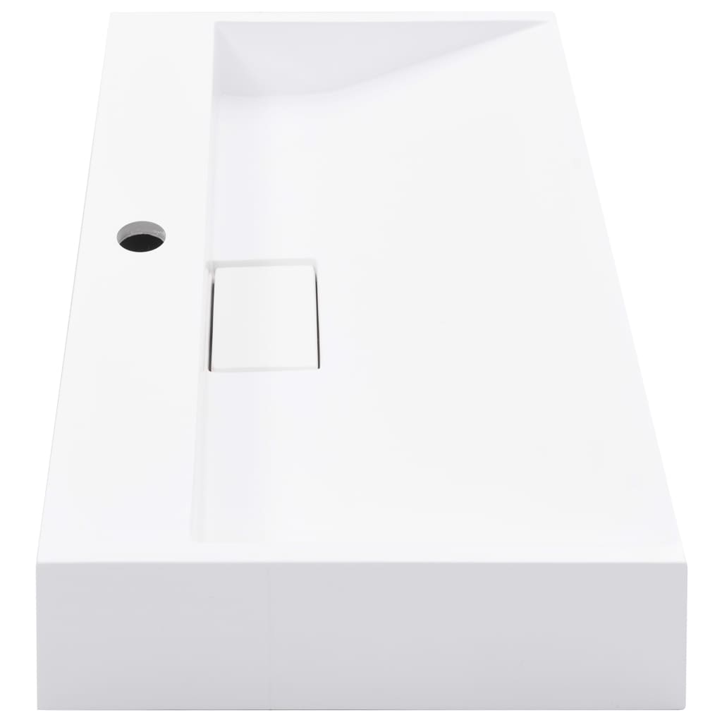 Wastafel 60x38x11 cm mineraal gegoten/marmer gegoten wit is nu te koop bij PeponiXL, paradijselijk wonen!