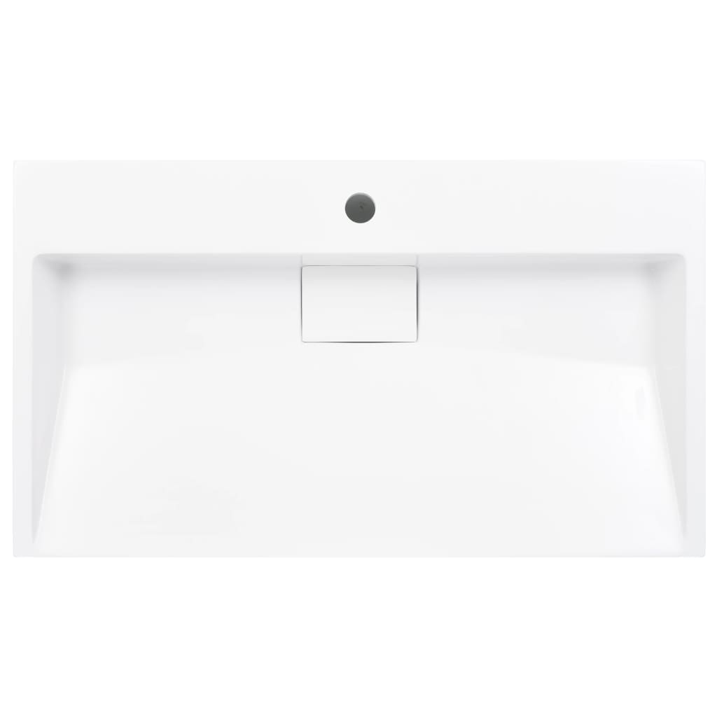 Wastafel 80x46x11 cm mineraal gegoten/marmer gegoten wit is nu te koop bij PeponiXL, paradijselijk wonen!