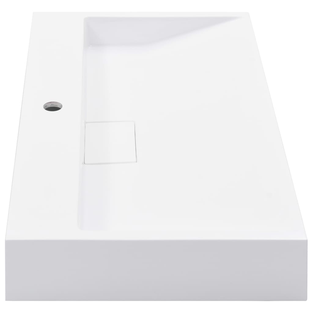 Wastafel 80x46x11 cm mineraal gegoten/marmer gegoten wit is nu te koop bij PeponiXL, paradijselijk wonen!
