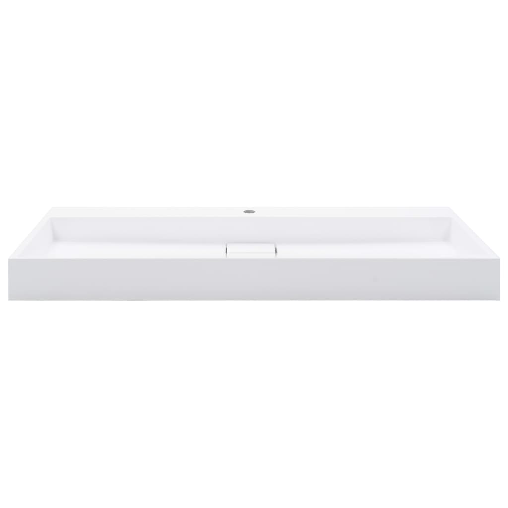Wastafel 120x46x11 cm mineraal gegoten/marmer gegoten wit is nu te koop bij PeponiXL, paradijselijk wonen!
