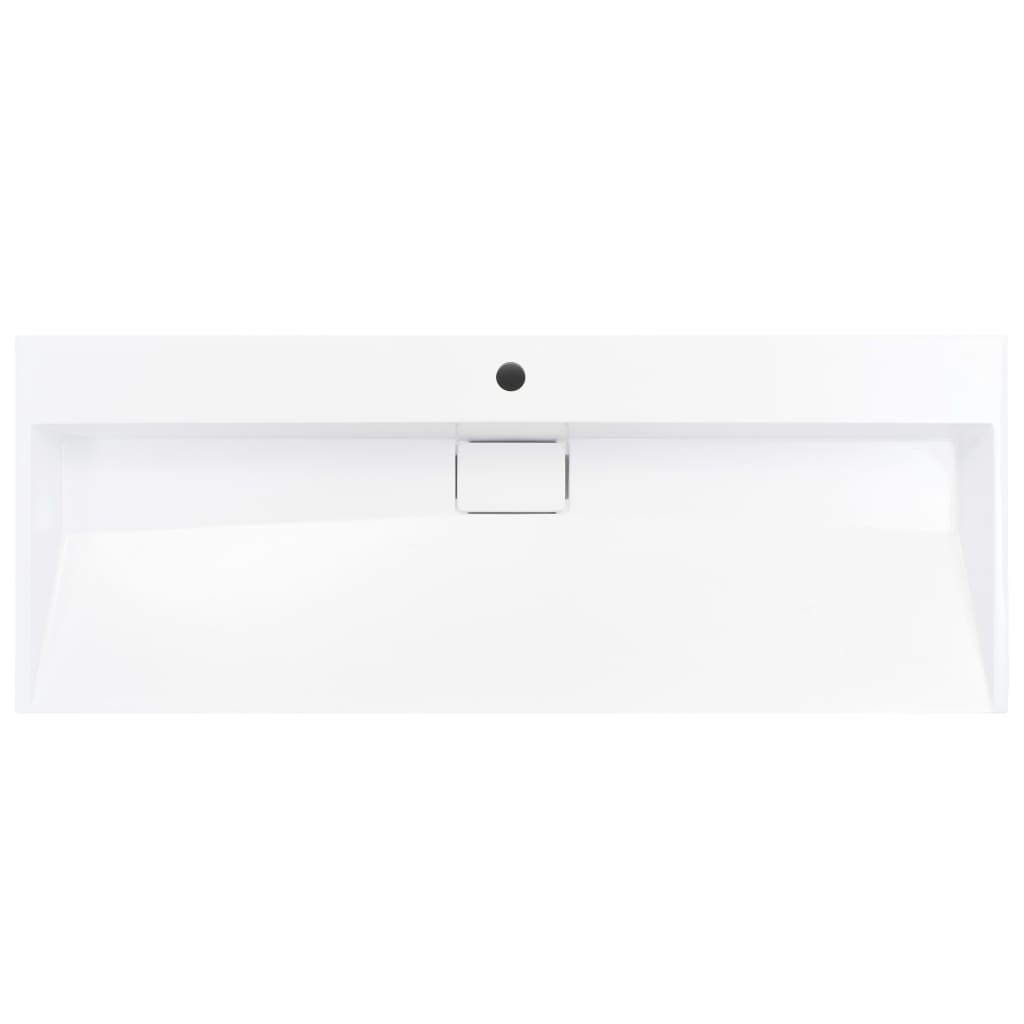 Wastafel 120x46x11 cm mineraal gegoten/marmer gegoten wit is nu te koop bij PeponiXL, paradijselijk wonen!