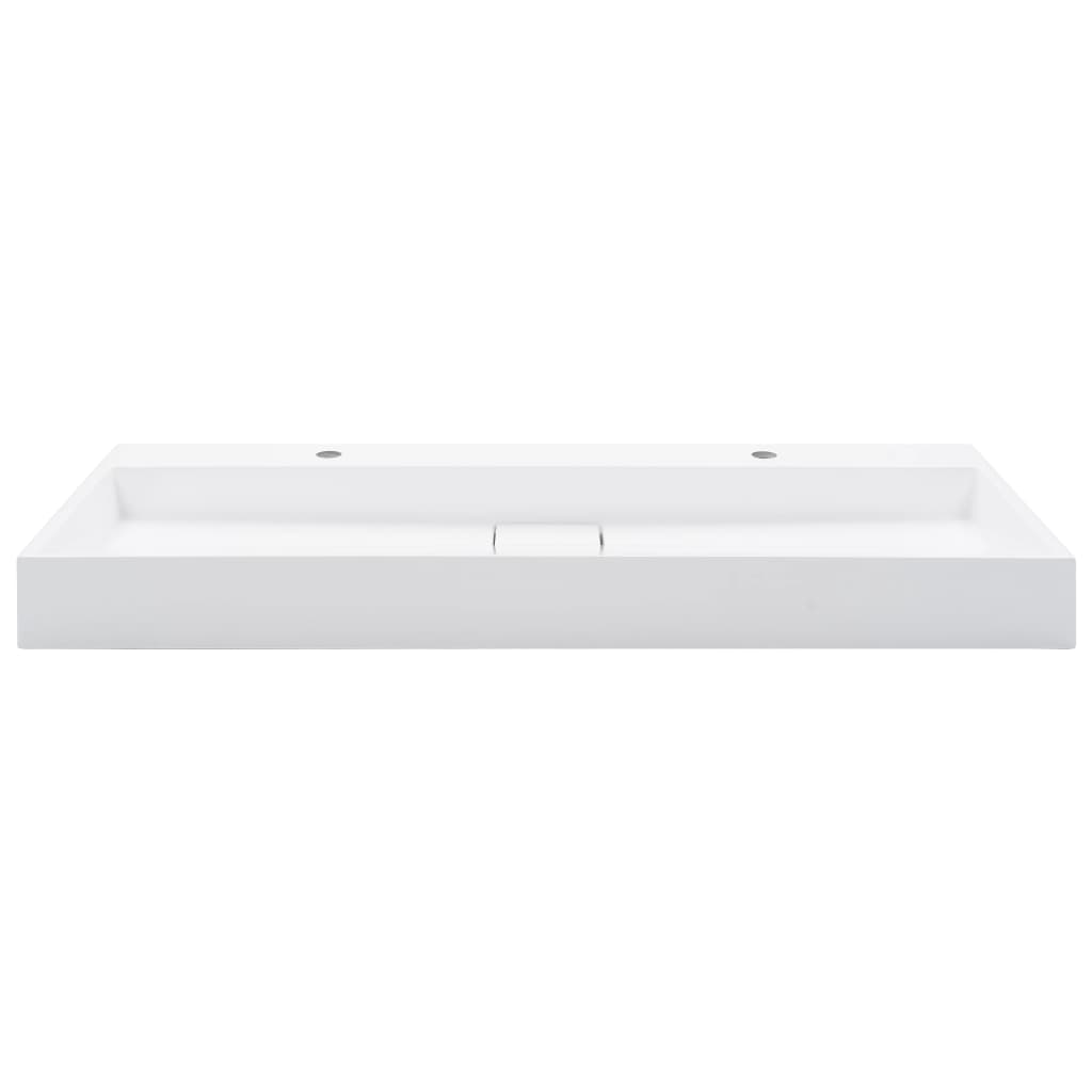 Wastafel 120x46x11 cm mineraal gegoten/marmer gegoten wit is nu te koop bij PeponiXL, paradijselijk wonen!