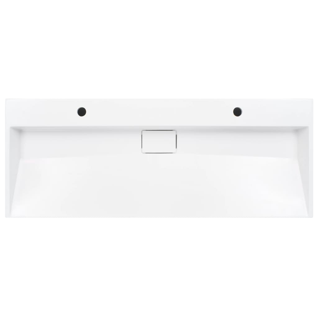 Wastafel 120x46x11 cm mineraal gegoten/marmer gegoten wit is nu te koop bij PeponiXL, paradijselijk wonen!